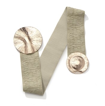 Women's dress wide elastic belt with round buckle
