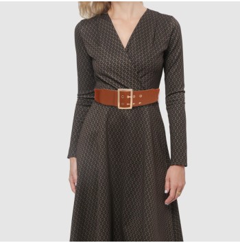 Women's Fashion Belt with Gold Rectangular Buckle