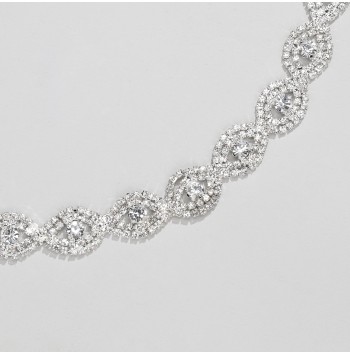 Silver Sparkling Crystal Diamond Belt