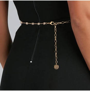Diamond flower embellished belt