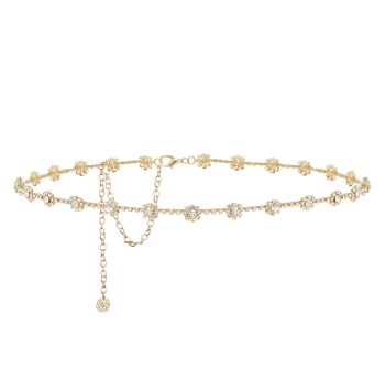 Diamond flower embellished belt