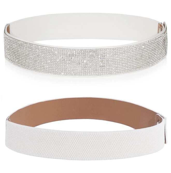 Shiny crystal elastic belt