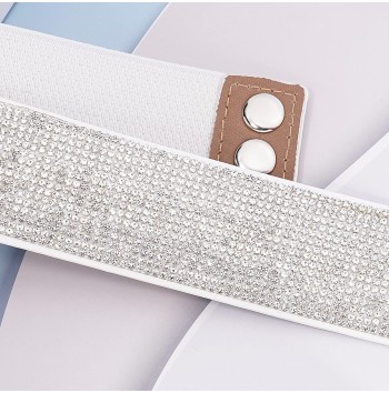 Shiny crystal elastic belt