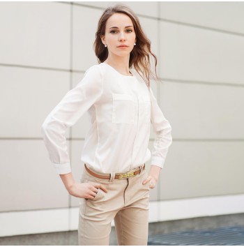 Women's Brown Thin Belt with Gold Buckle