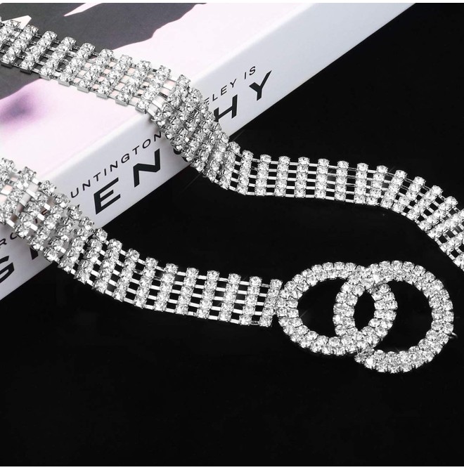Women's Crystal Belt Chain with Double O-Ring