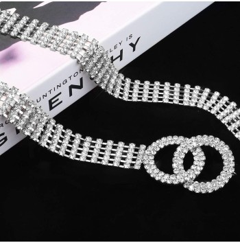 Women's Crystal Belt Chain with Double O-Ring