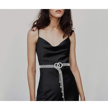 Women's Crystal Belt Chain with Double O-Ring