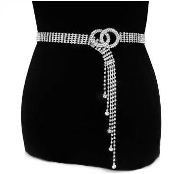 Women's Crystal Belt Chain with Double O-Ring