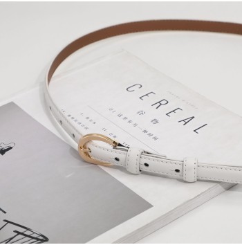 Women's white ultra-thin belt