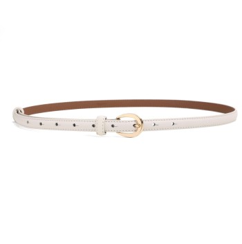 Women's white ultra-thin belt