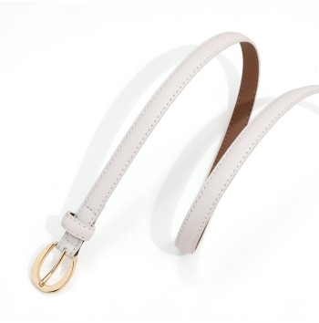Women's white ultra-thin belt