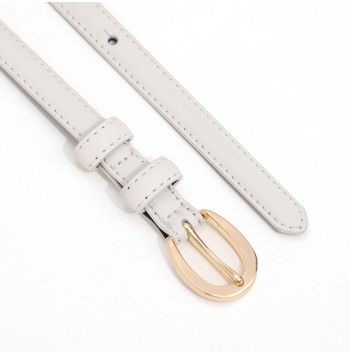 Women's white ultra-thin belt