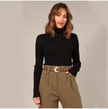 Women's Belt with X-shaped Lace Detail