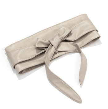 Women's Off-White Soft Leather Waist Belt