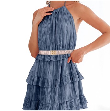 Women's dress with elastic waistband