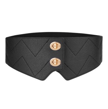 Women's Black Wide Stretch Dress Belt