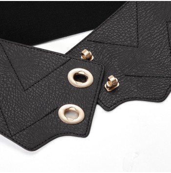 Women's Black Wide Stretch Dress Belt