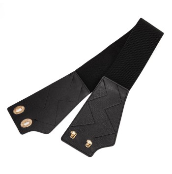Women's Black Wide Stretch Dress Belt