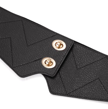 Women's Black Wide Stretch Dress Belt