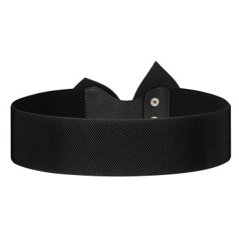 Women's Black Belt with Bow Rhinestone Pattern