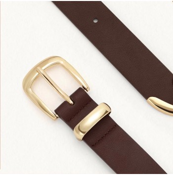Fashionable women's gold buckle belt